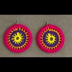 Crocheted Hoop Earrings